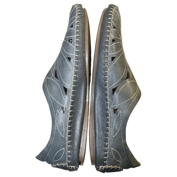PIKOLINOS Loafers Leather Jerez Woman Flats Size 10 Blue/Grey Closed Toe - Picture 11 of 12